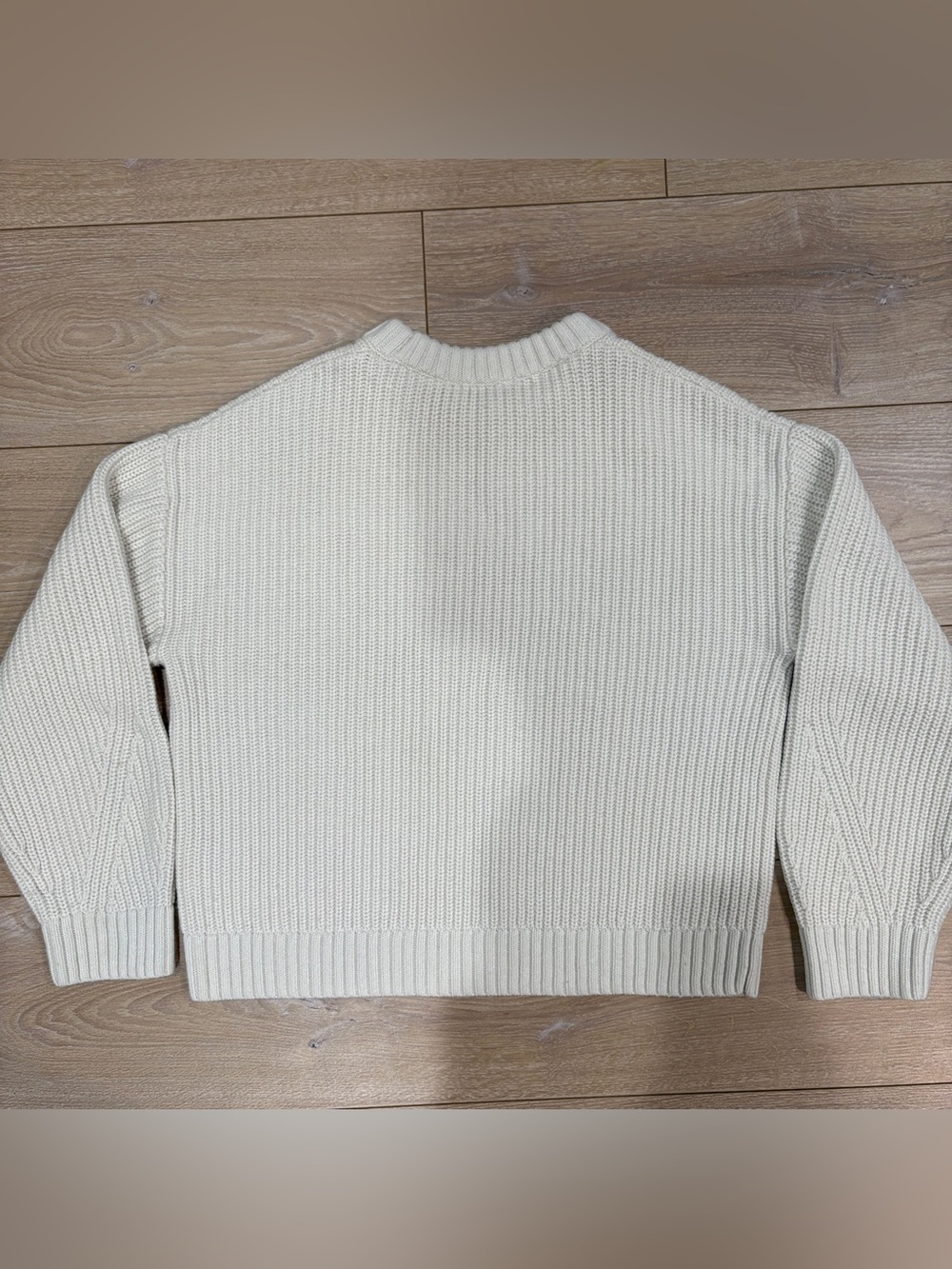 & Other Stories Cotton Wool Blend Knit Crewneck Sweater Cream M - Picture 2 of 10